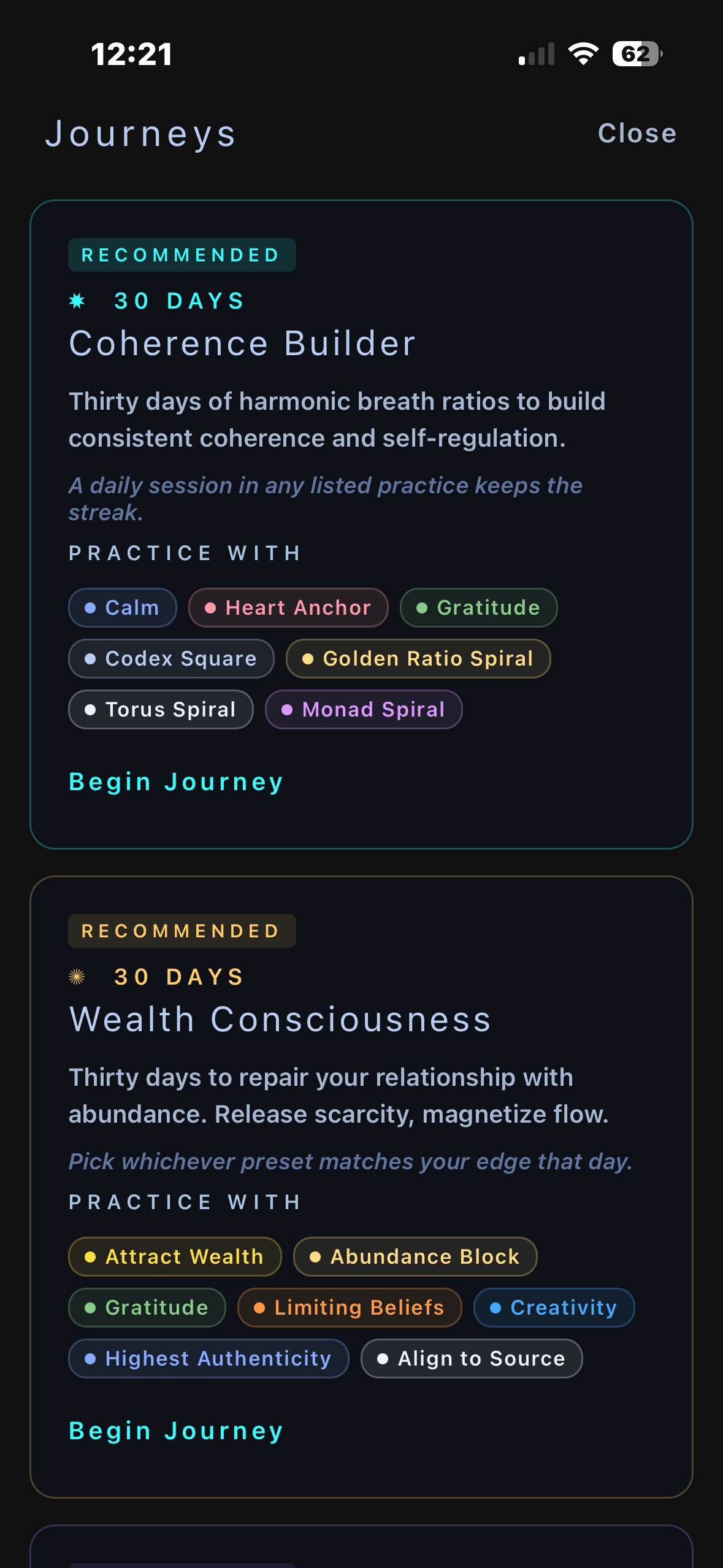 Coherence Builder journey