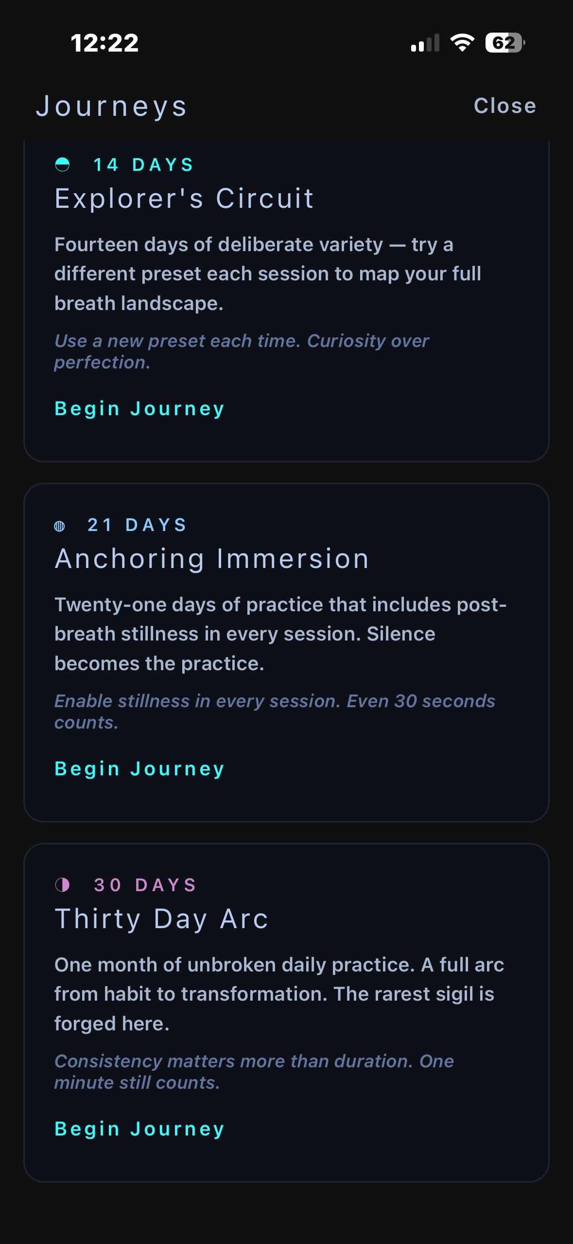 Evening Ritual journey